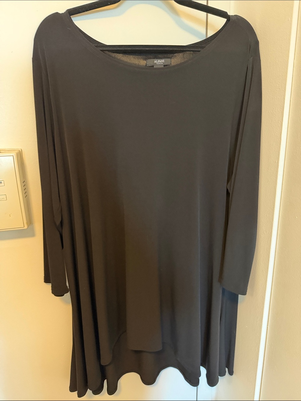 Alfani Black Flowing A-Line Tunic Top